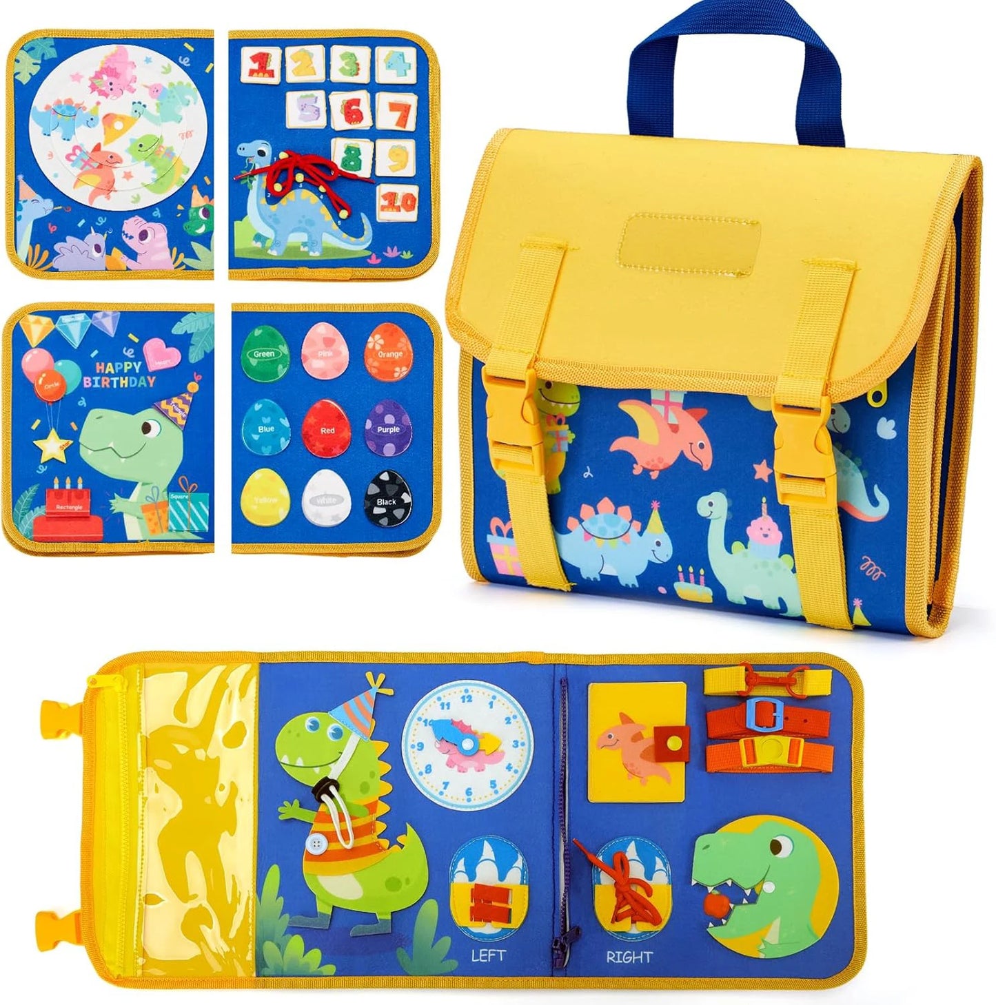 18 in 1 Toddler Montessori Busy Board Preschool Learning Activities with Life Skill Logical Thinking Fine Motor Skills Toys Gift