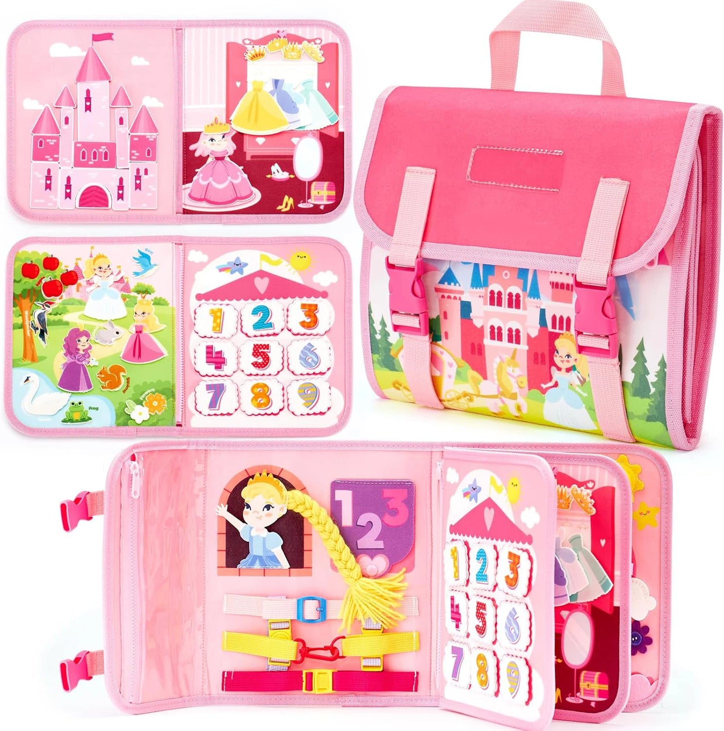 18 in 1 Toddler Montessori Busy Board Preschool Learning Activities with Life Skill Logical Thinking Fine Motor Skills Toys Gift