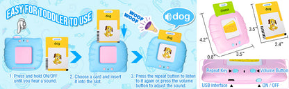 Talking Flash Cards Early Educational Toys  Baby Boys Girls Preschool Learning Reading Machine  Interactive Gift